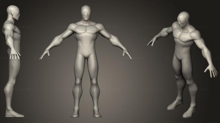 Figurines heroes, monsters and demons (Spiderman, STKM_1219) 3D models for cnc
